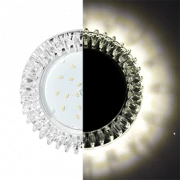 Светильник Ecola GX53 LD5361 Круг со стразами Гребенка (фон зерк., центр - хром)